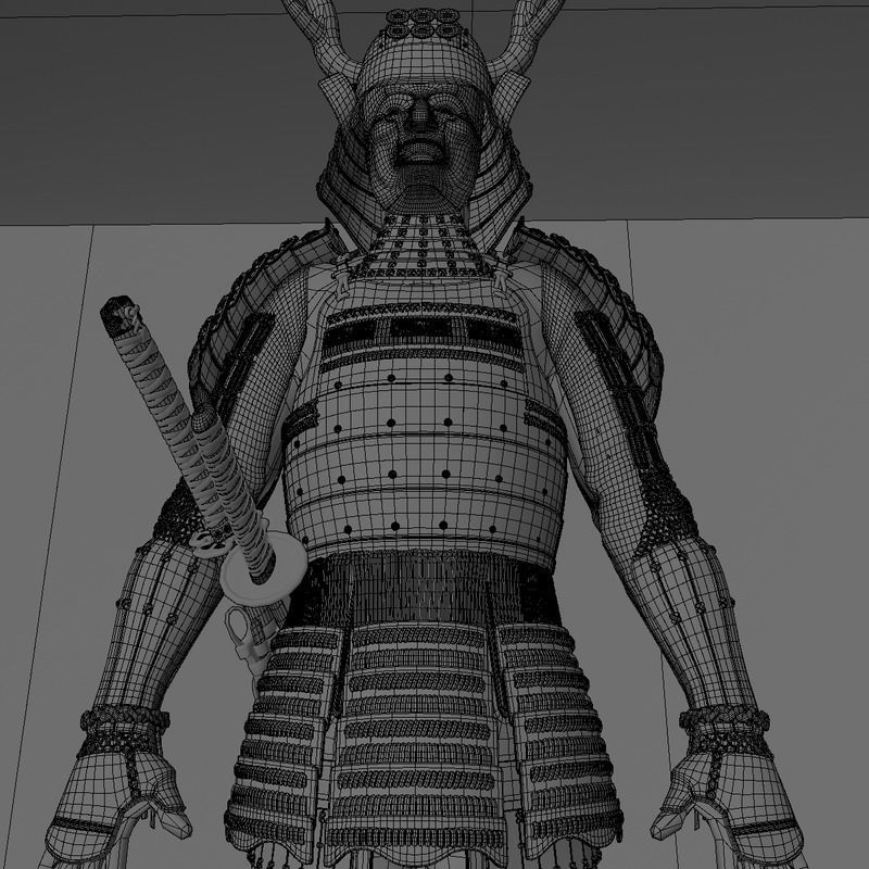 Samurai Armor Red Sanada Clan 3D model_5