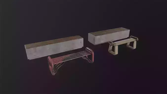 Bench 3D Model Low-poly 3D model