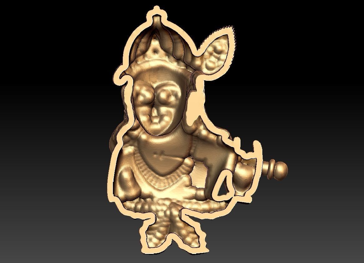 KRISHNA PENDENT 3D print model_3