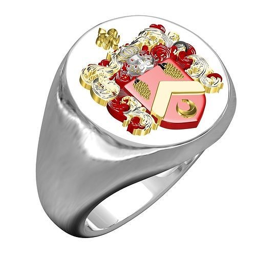 Family Crest Signet Ring 3D print model