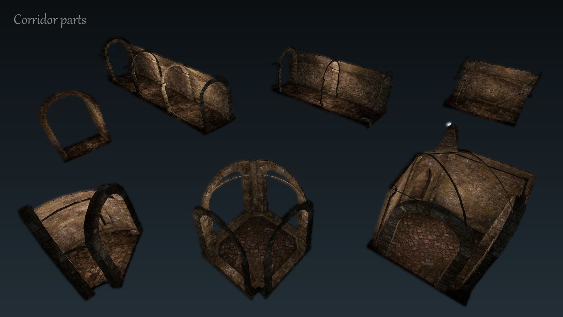 Dungeon 01 Tileset - Game ready dungeon Low-poly 3D model_10