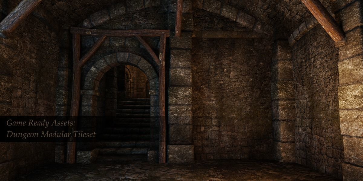 Dungeon 01 Tileset - Game ready dungeon Low-poly 3D model_0