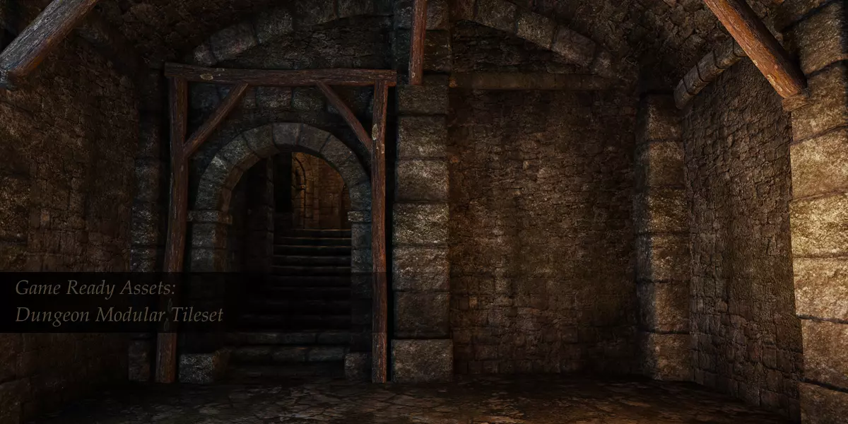 Dungeon 01 Tileset - Game ready dungeon Low-poly 3D model_0