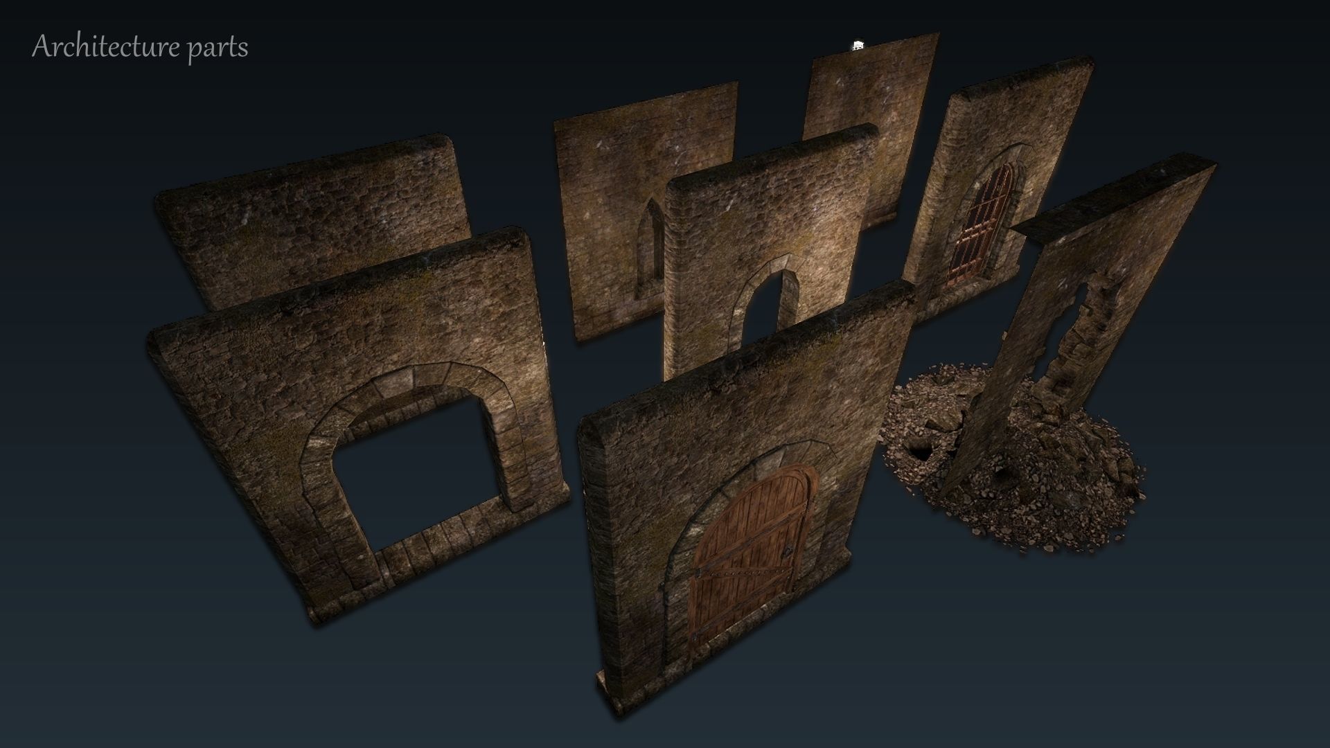 Dungeon 01 Tileset - Game ready dungeon Low-poly 3D model_12