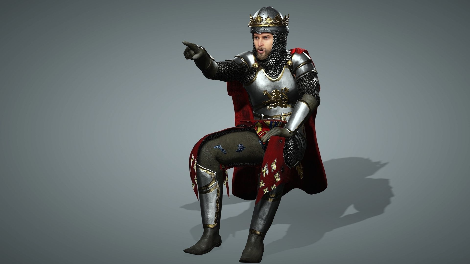 Richard The lionheart High quality full Rigged and Animated 3D model_10