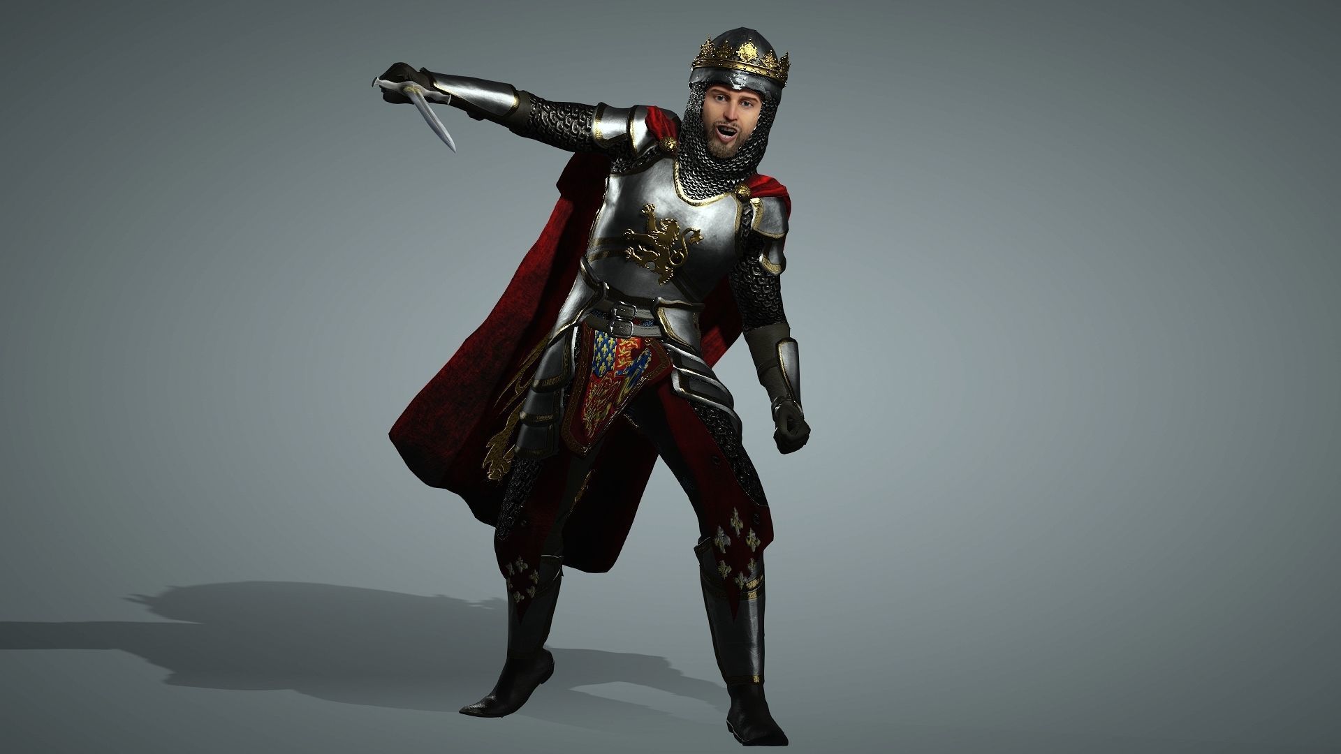 Richard The lionheart High quality full Rigged and Animated 3D model_9