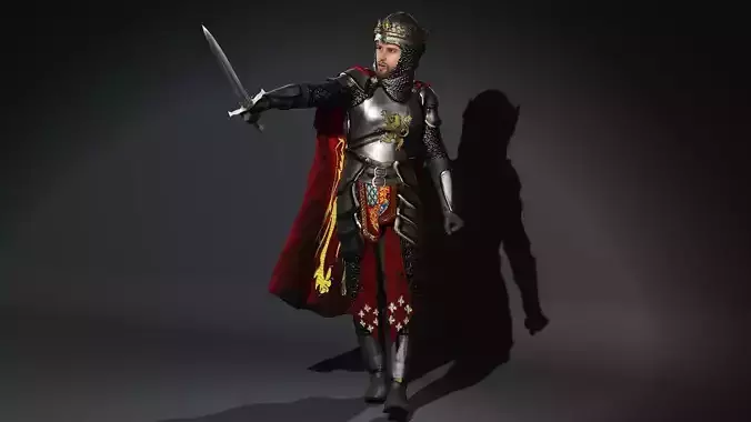 Richard The lionheart High quality   full Rigged and Animated  3D model
