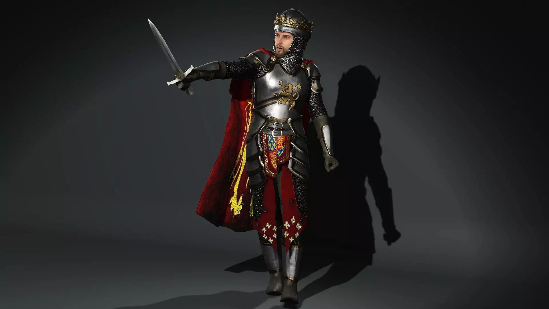Richard The lionheart High quality full Rigged and Animated 3D model_0