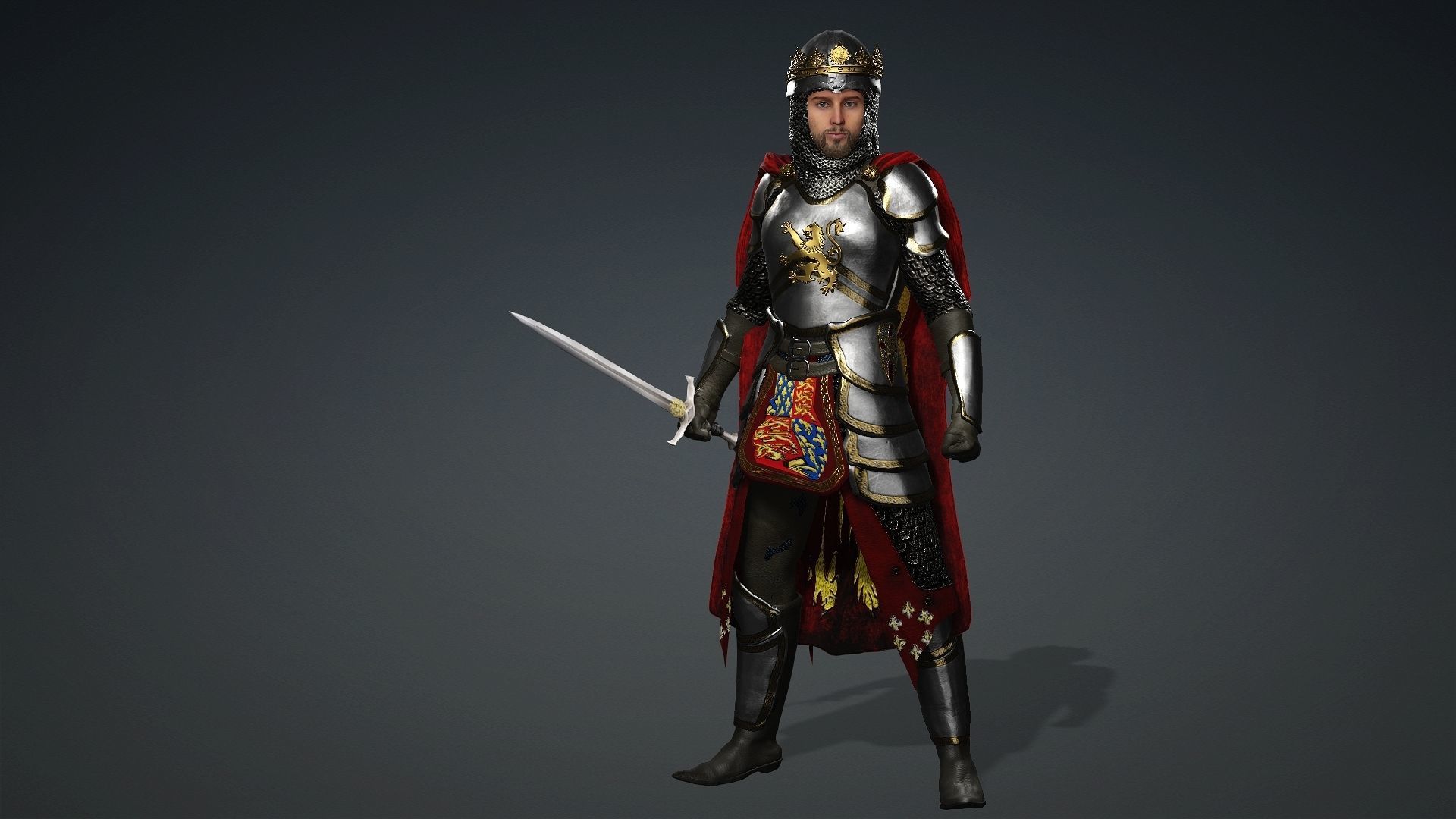Richard The lionheart High quality full Rigged and Animated 3D model_5