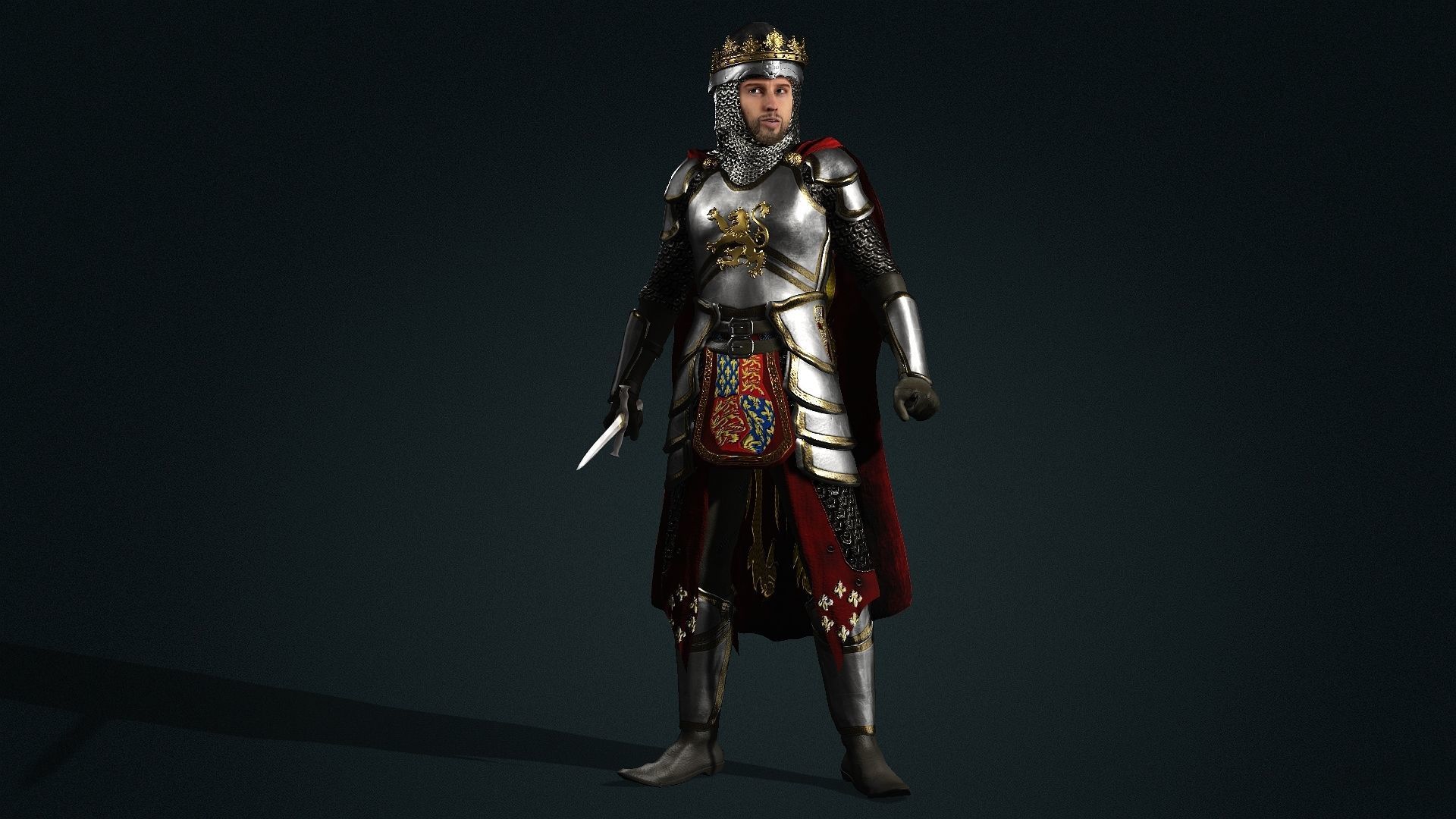 Richard The lionheart High quality full Rigged and Animated 3D model_7