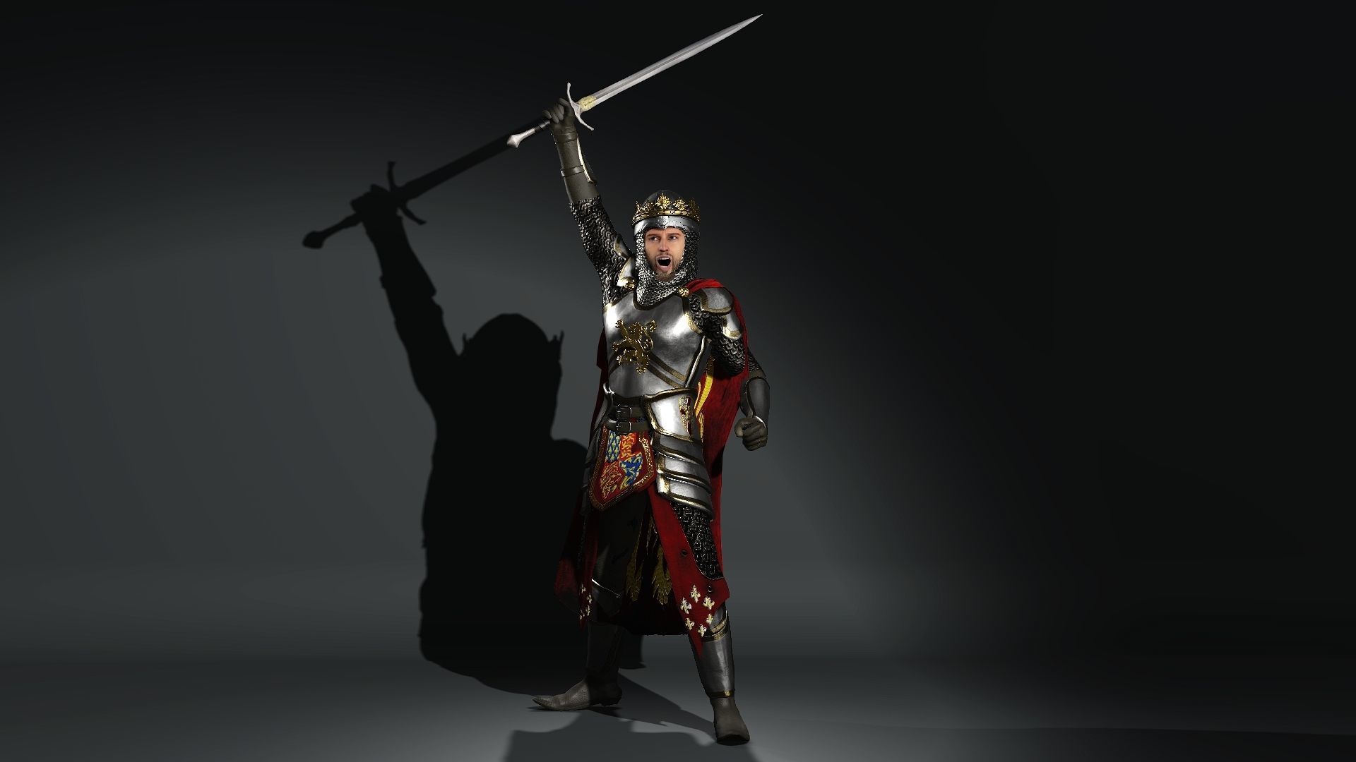 Richard The lionheart High quality full Rigged and Animated 3D model_8