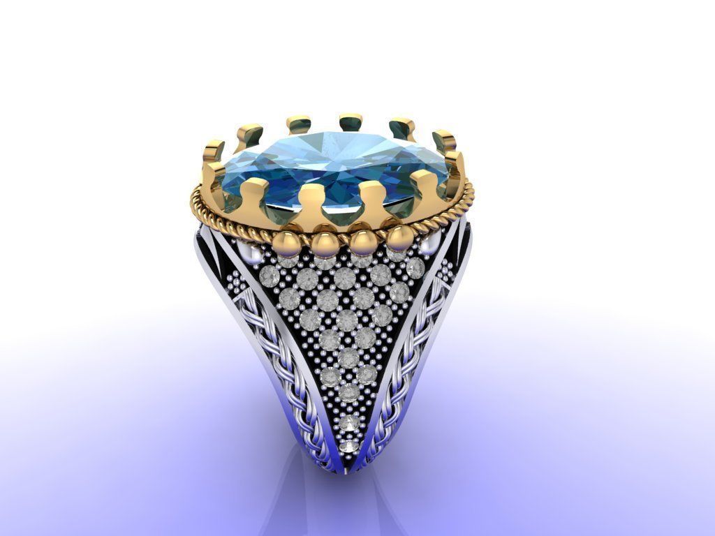 Turkish-Style Royal Gents Ring 3D print model_2