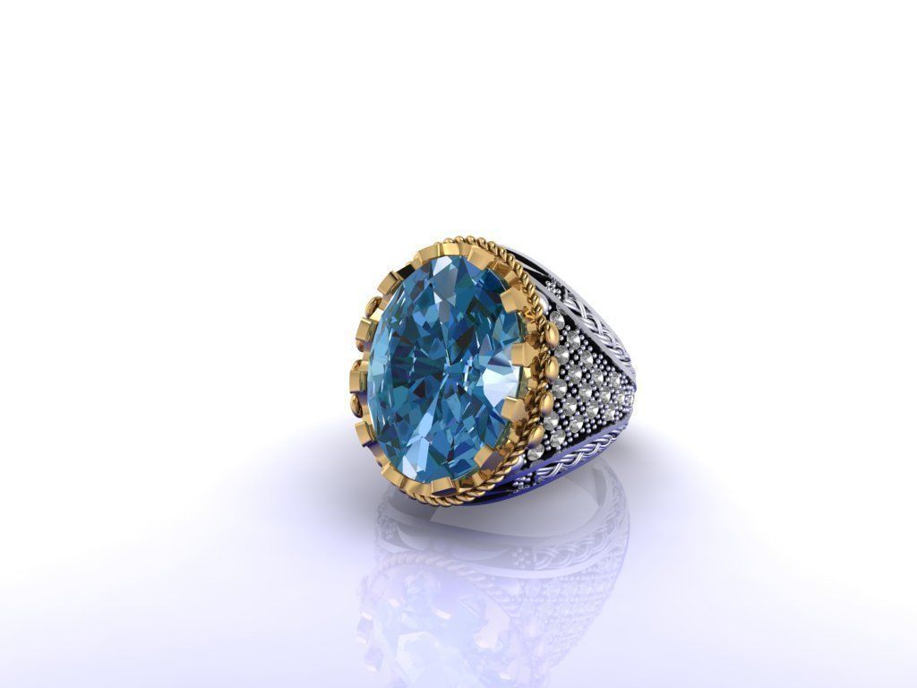 Turkish-Style Royal Gents Ring 3D print model_4