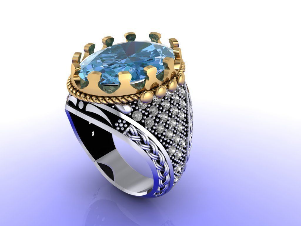 Turkish-Style Royal Gents Ring 3D print model_1