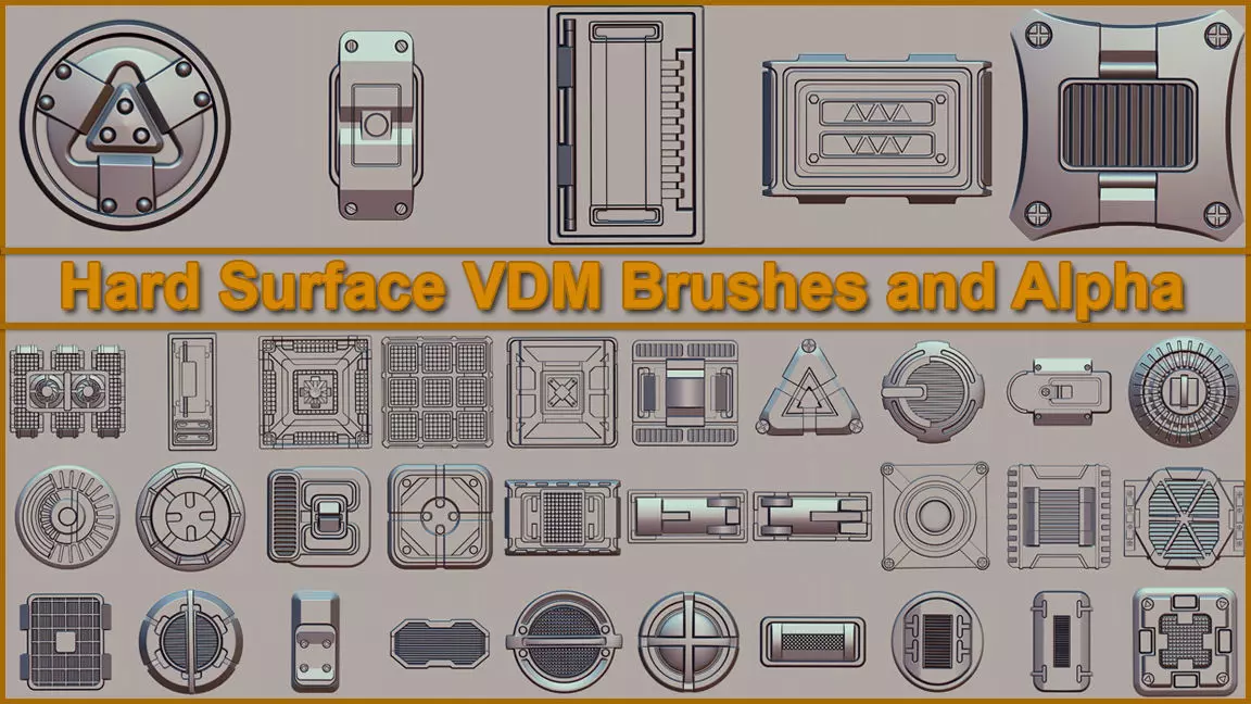 Hard Surface VDM Brushes and Alpha Vol 2 3D model_0