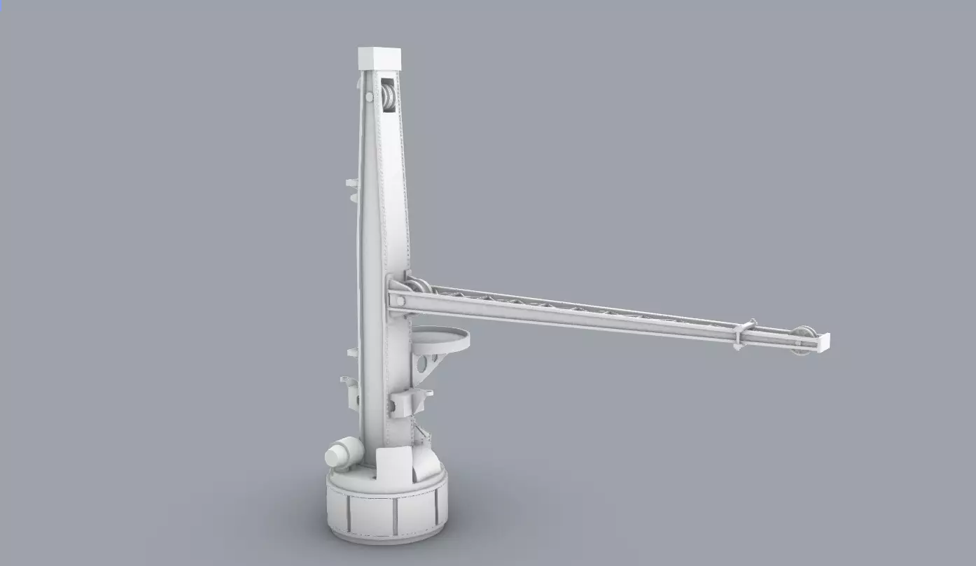 PM Ship Deck Crane 3D print model_0