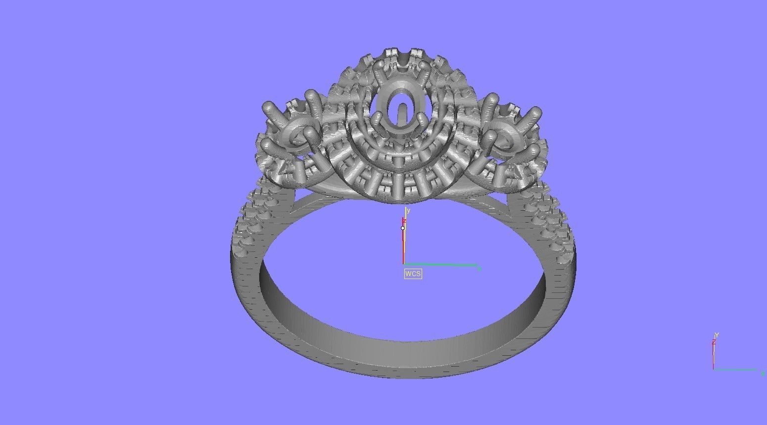 Oval and Round Diamond Double Halo Split Shank Engagement Ring 3D print model_13