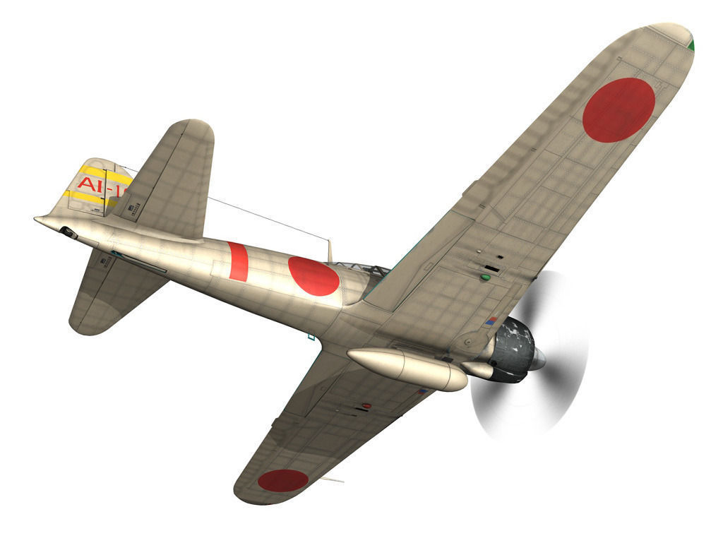 Mitsubishi A6M2 Zero - Carrier Akagi 3D model_6