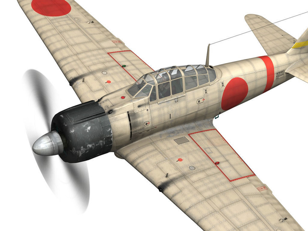 Mitsubishi A6M2 Zero - Carrier Akagi 3D model_8