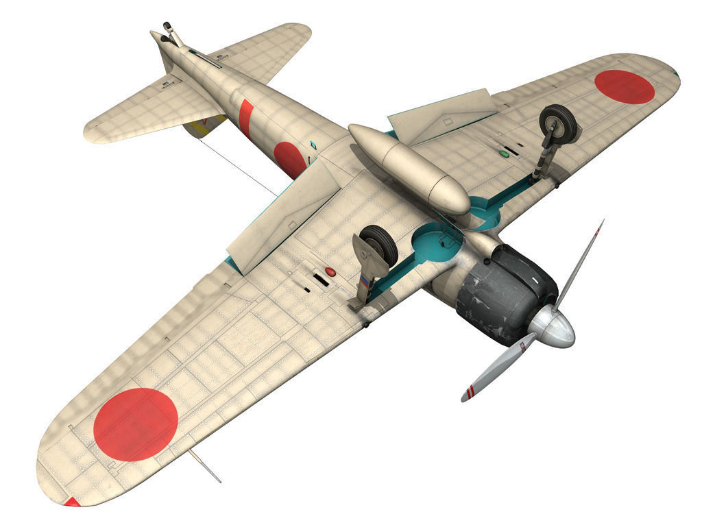 Mitsubishi A6M2 Zero - Carrier Akagi 3D model_14