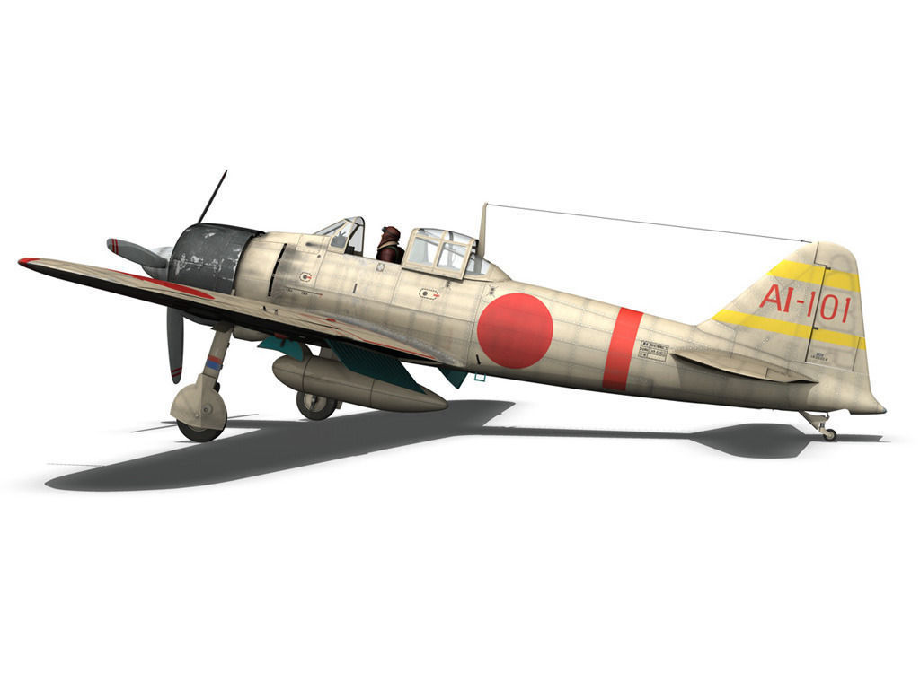 Mitsubishi A6M2 Zero - Carrier Akagi 3D model_9