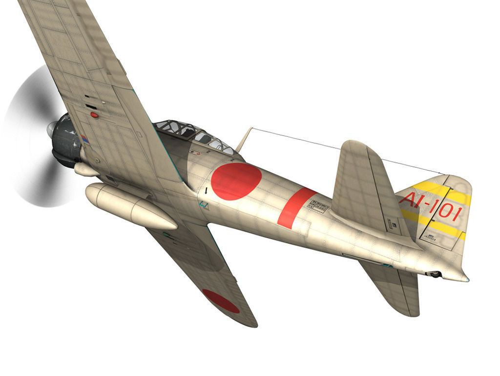 Mitsubishi A6M2 Zero - Carrier Akagi 3D model_3
