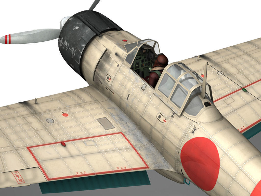 Mitsubishi A6M2 Zero - Carrier Akagi 3D model_15