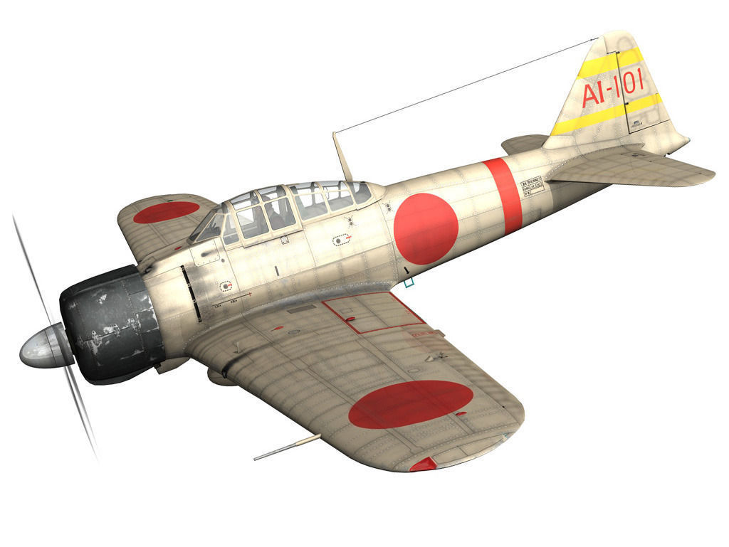 Mitsubishi A6M2 Zero - Carrier Akagi 3D model_1