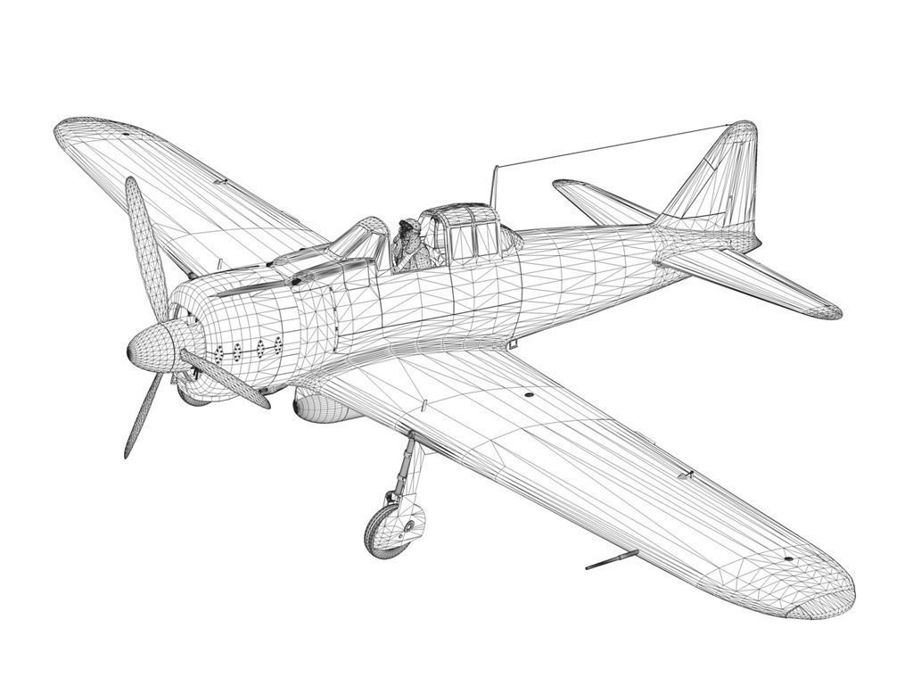 Mitsubishi A6M2 Zero - Carrier Akagi 3D model_16