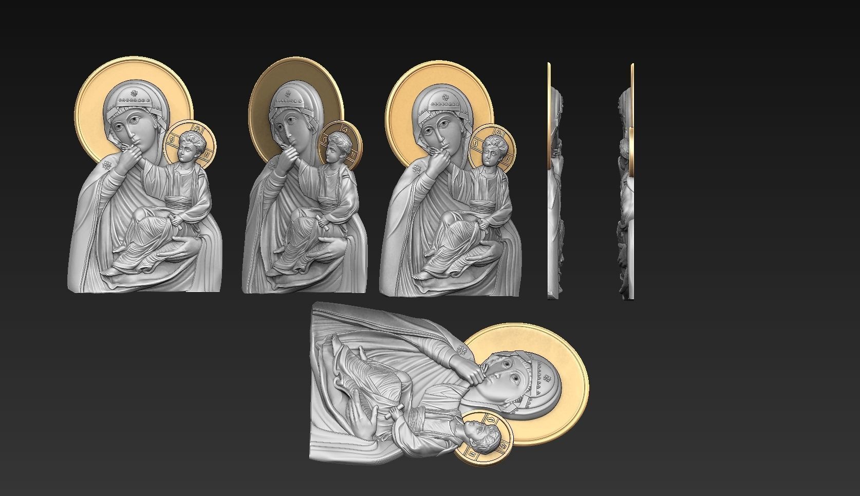 Virgin Mary icon orthodox Paramythia  3D print model_2