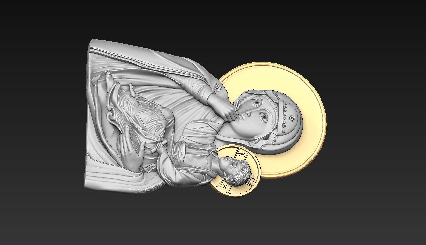 Virgin Mary icon orthodox Paramythia  3D print model_3