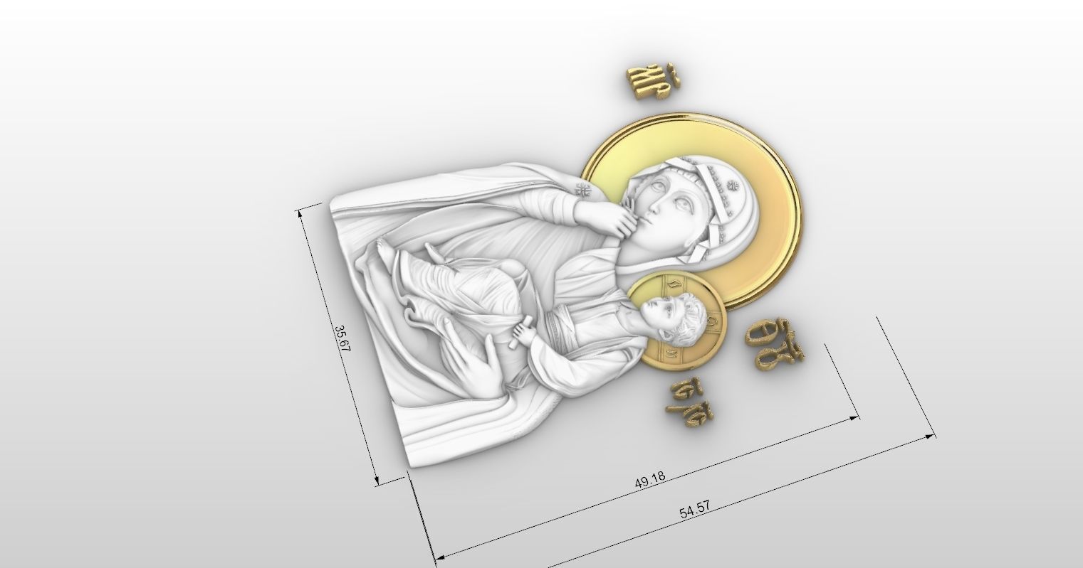 Virgin Mary icon orthodox Paramythia  3D print model_7