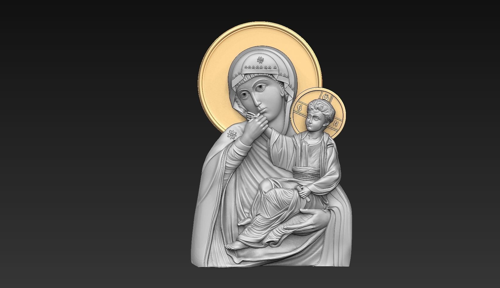 Virgin Mary icon orthodox Paramythia  3D print model_1