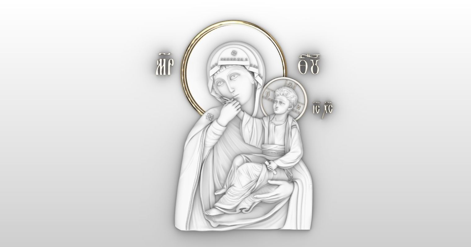 Virgin Mary icon orthodox Paramythia  3D print model_6