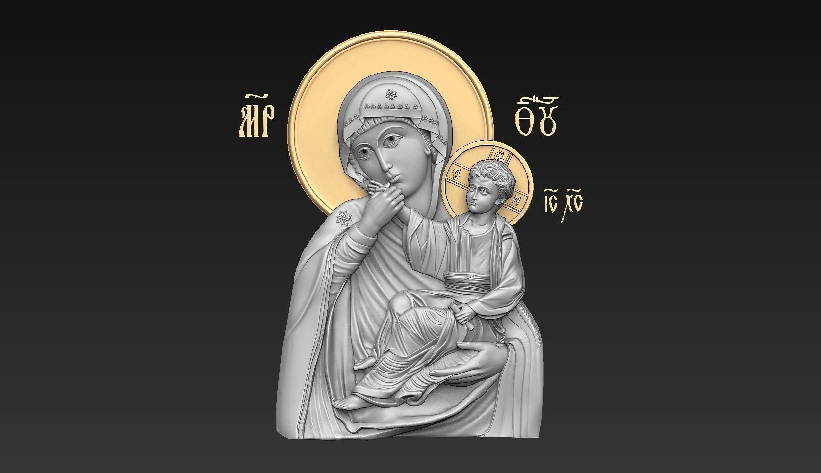 Virgin Mary icon orthodox Paramythia  3D print model_5
