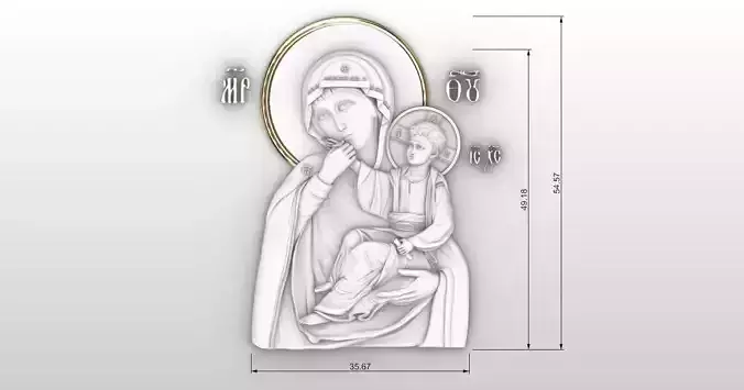 Virgin Mary icon orthodox Paramythia  3D print model