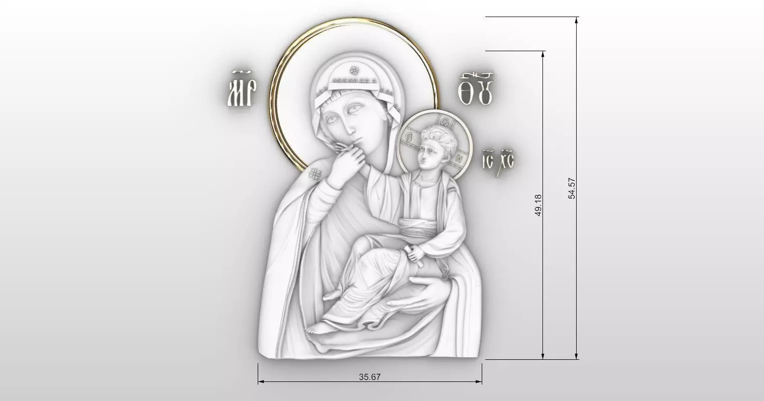 Virgin Mary icon orthodox Paramythia  3D print model_0
