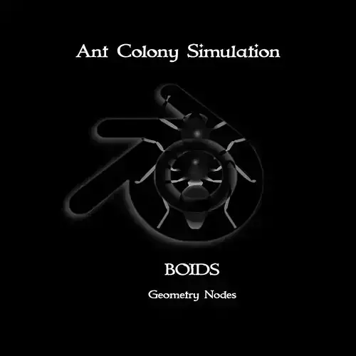 The hive - Full Ant simulation setup in GeoNodes 3D model