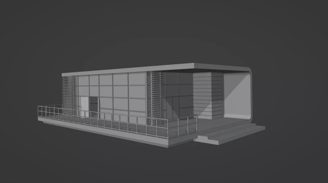 Coffee Shop Low-poly 3D model_0