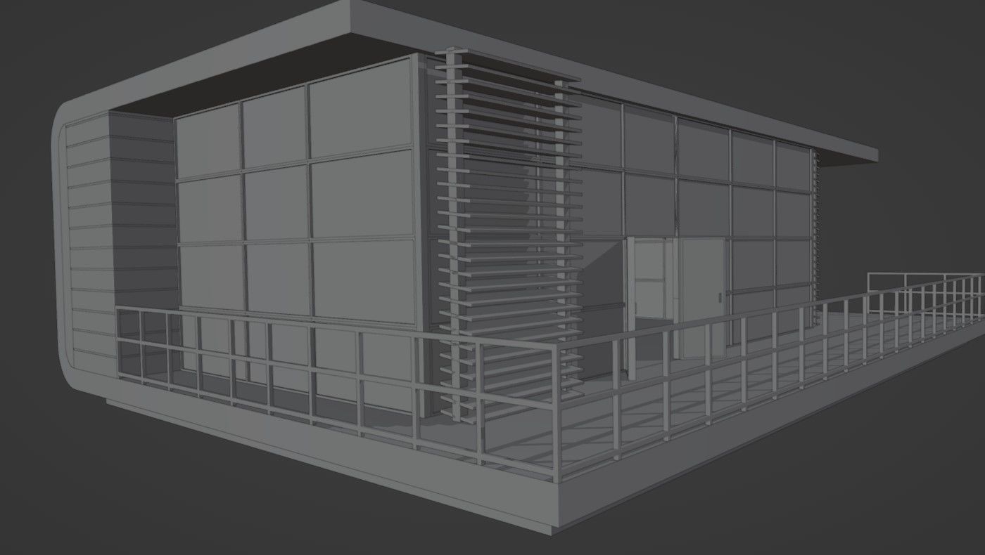 Coffee Shop Low-poly 3D model_1