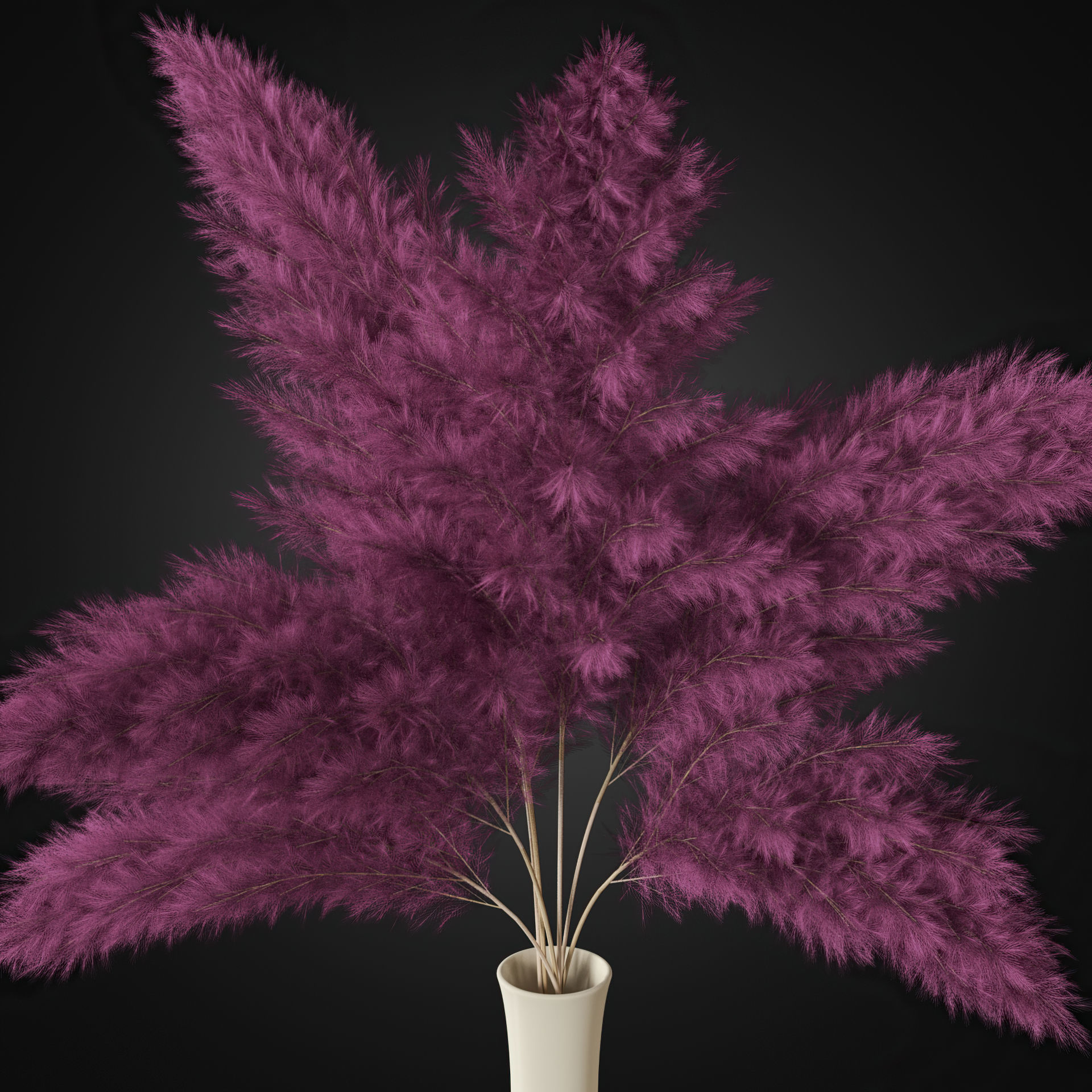 Bouquet of pink pampas 3D model_1