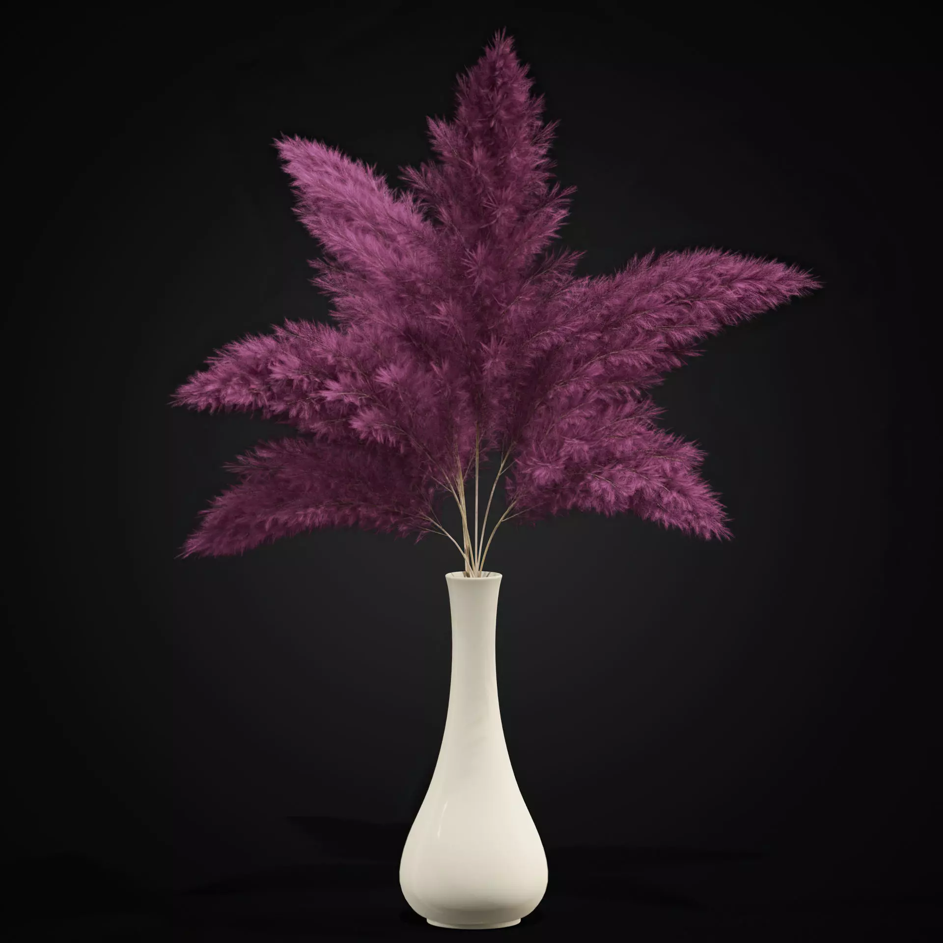 Bouquet of pink pampas 3D model_0