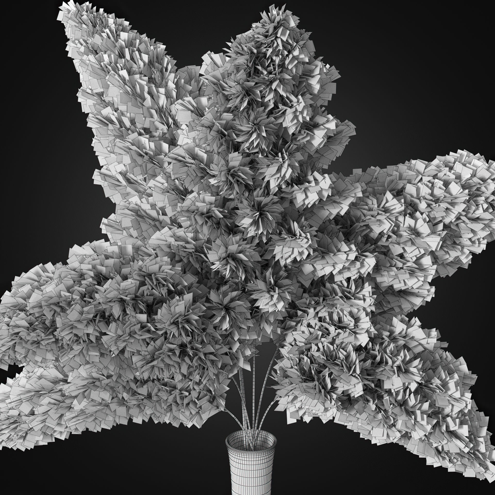 Bouquet of pink pampas 3D model_2