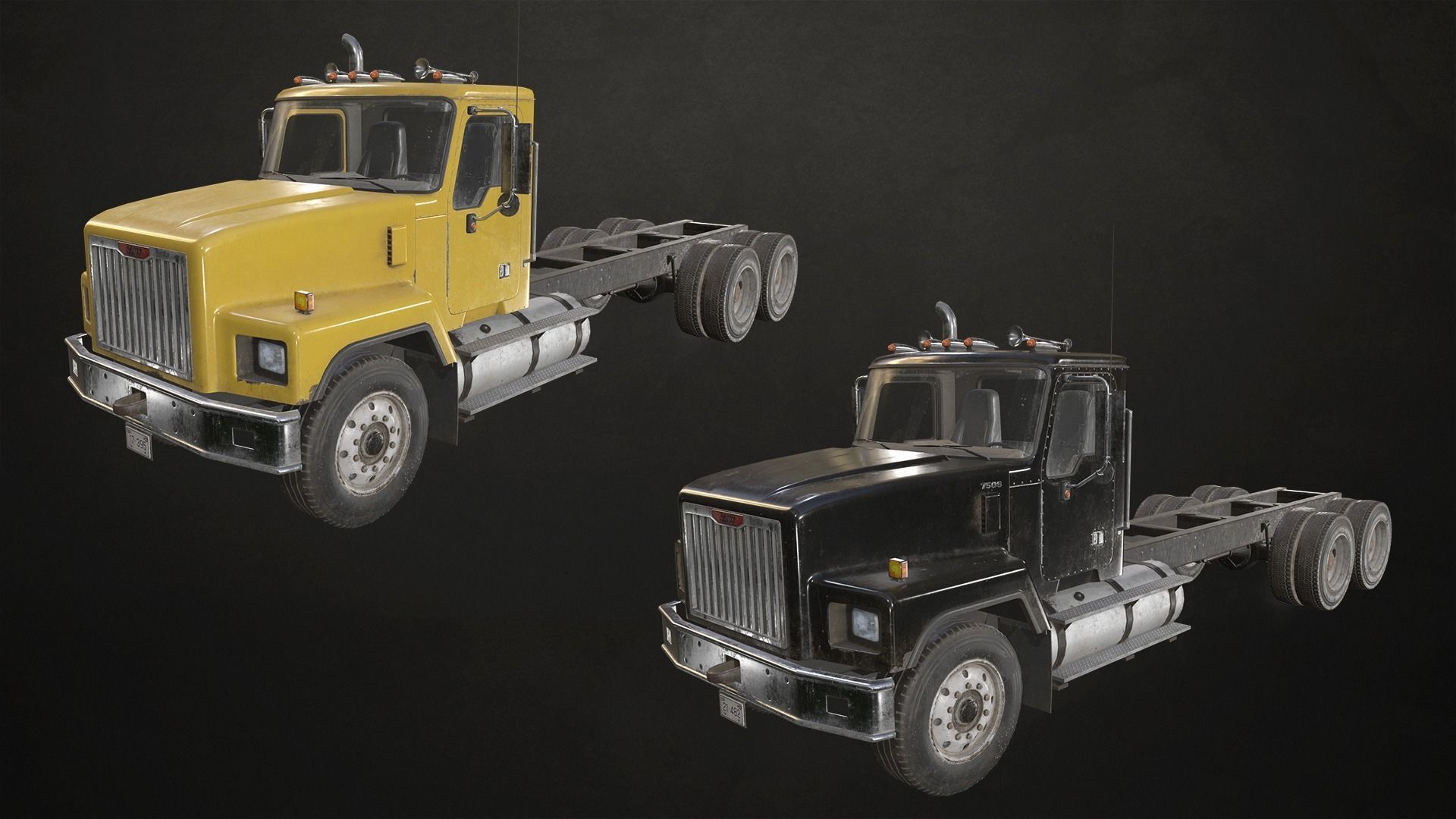 Classic Truck Collection Low-poly 3D model_1