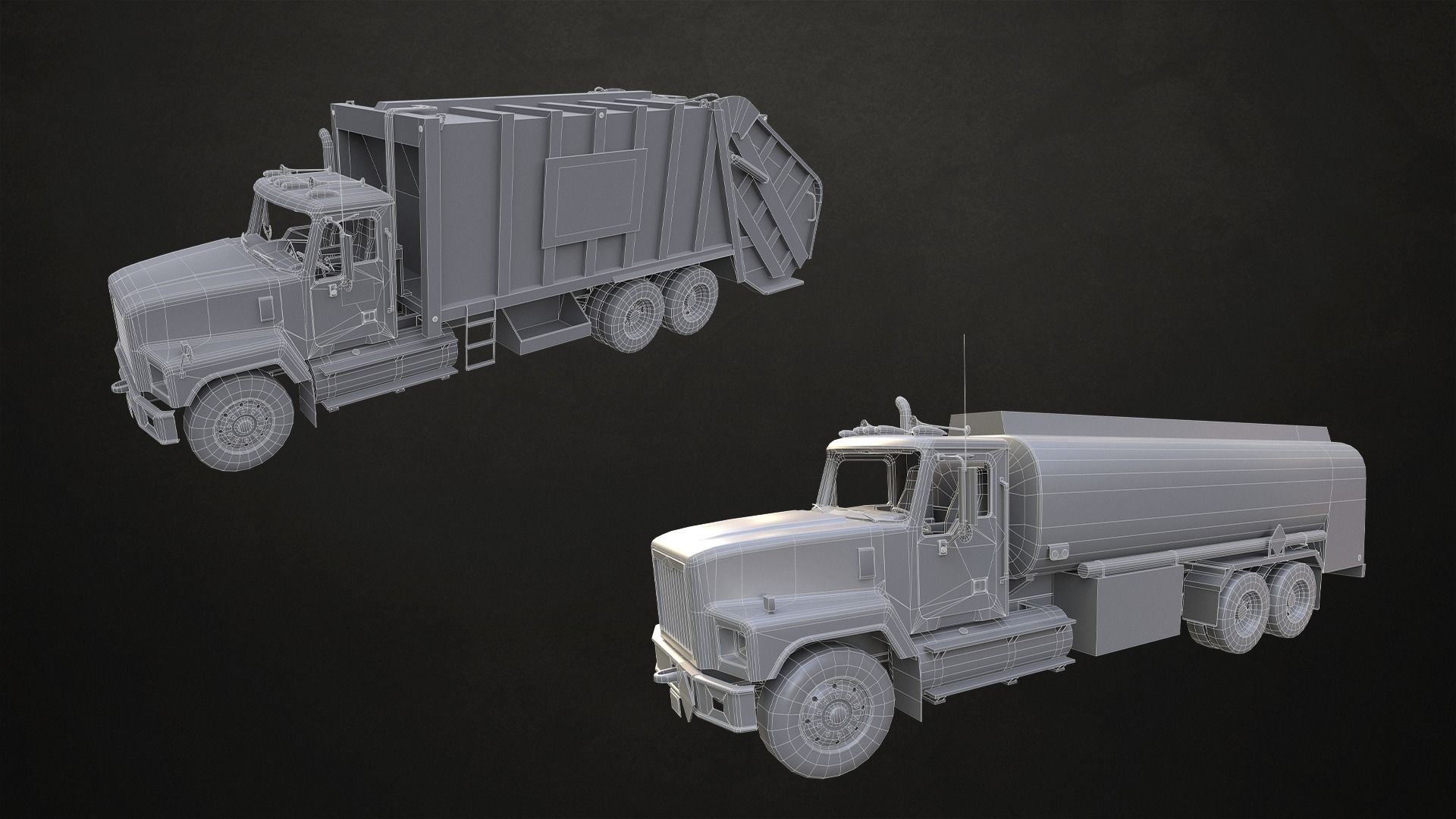 Classic Truck Collection Low-poly 3D model_22