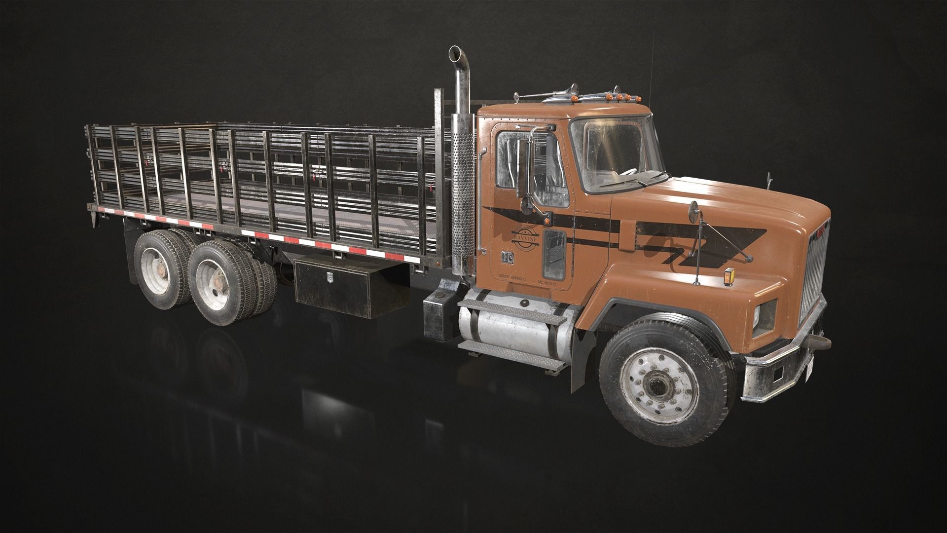 Classic Truck Collection Low-poly 3D model_12
