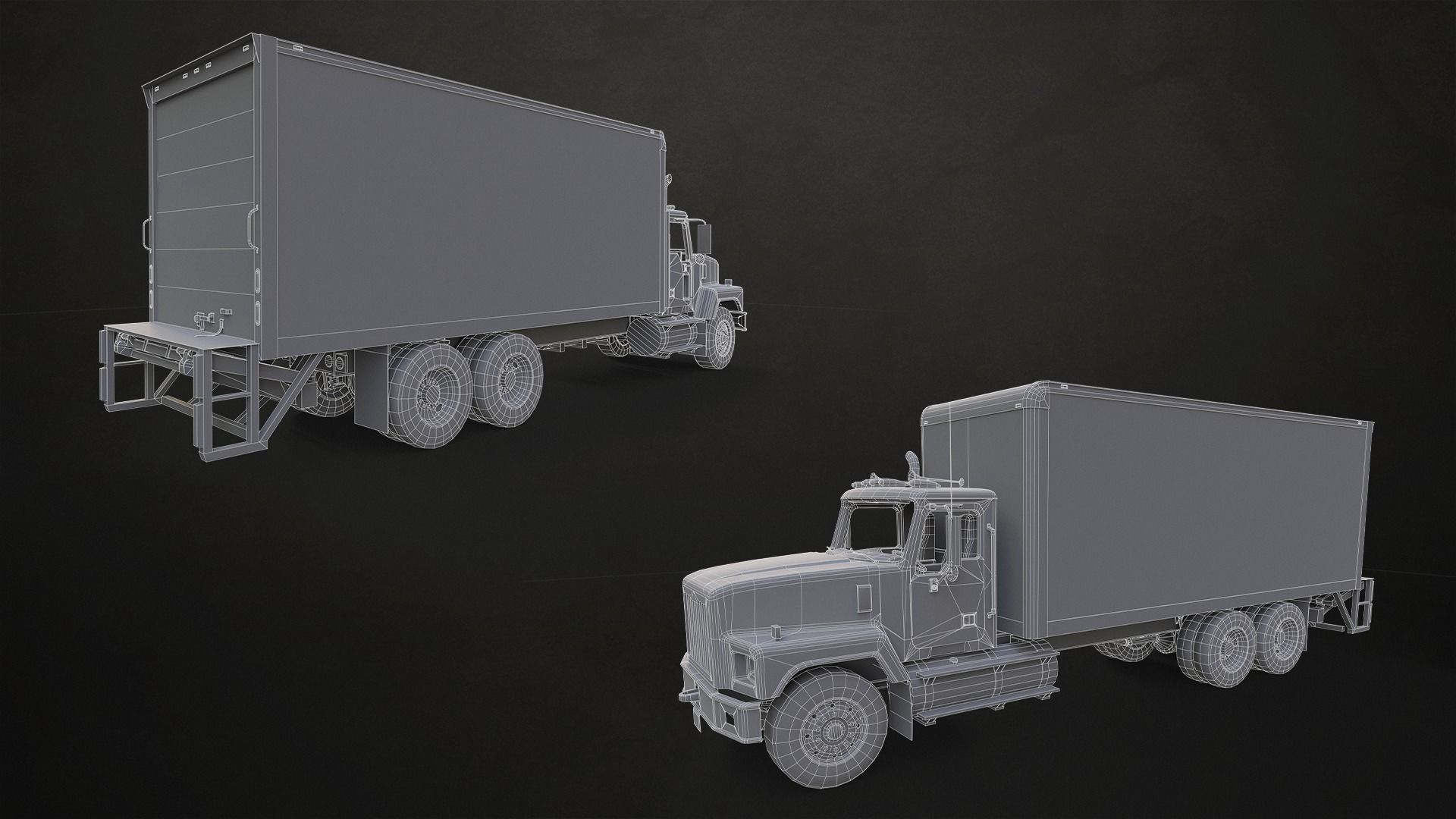 Classic Truck Collection Low-poly 3D model_24