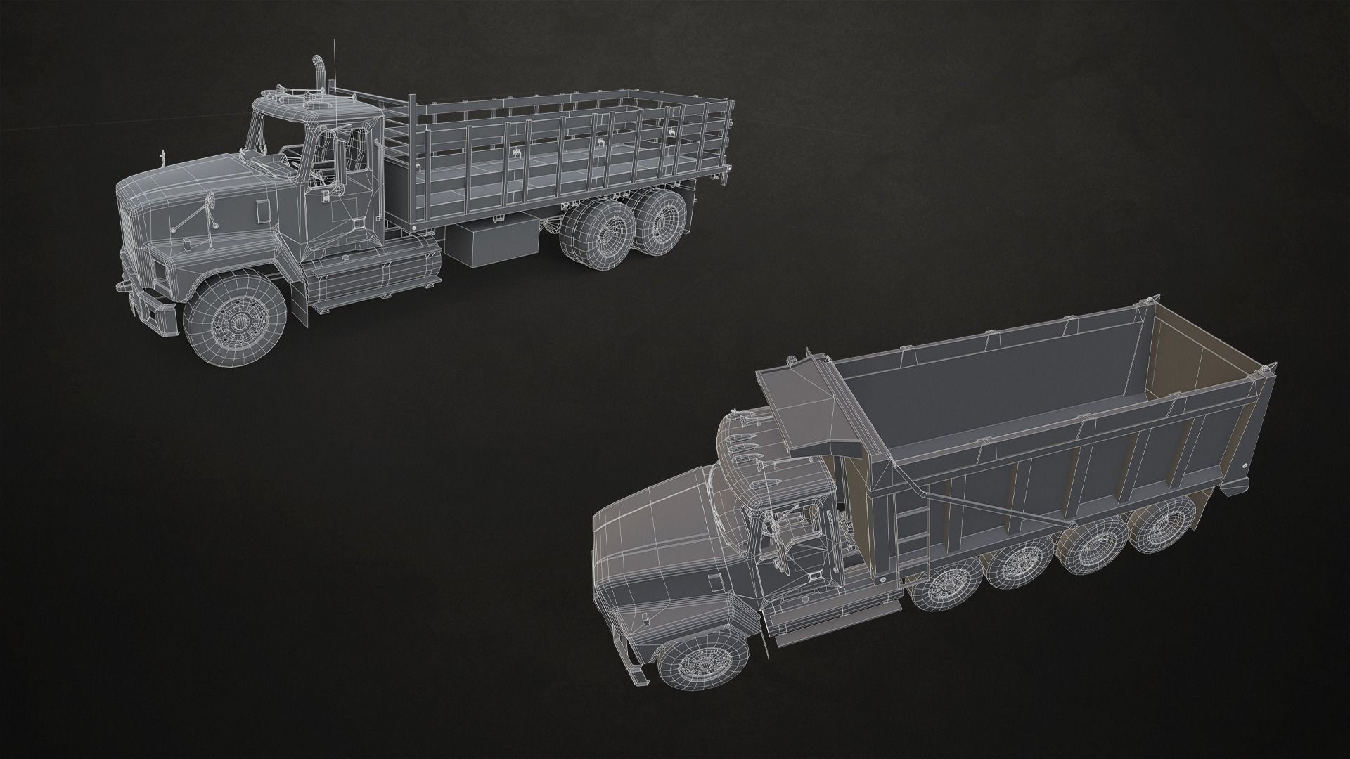 Classic Truck Collection Low-poly 3D model_23