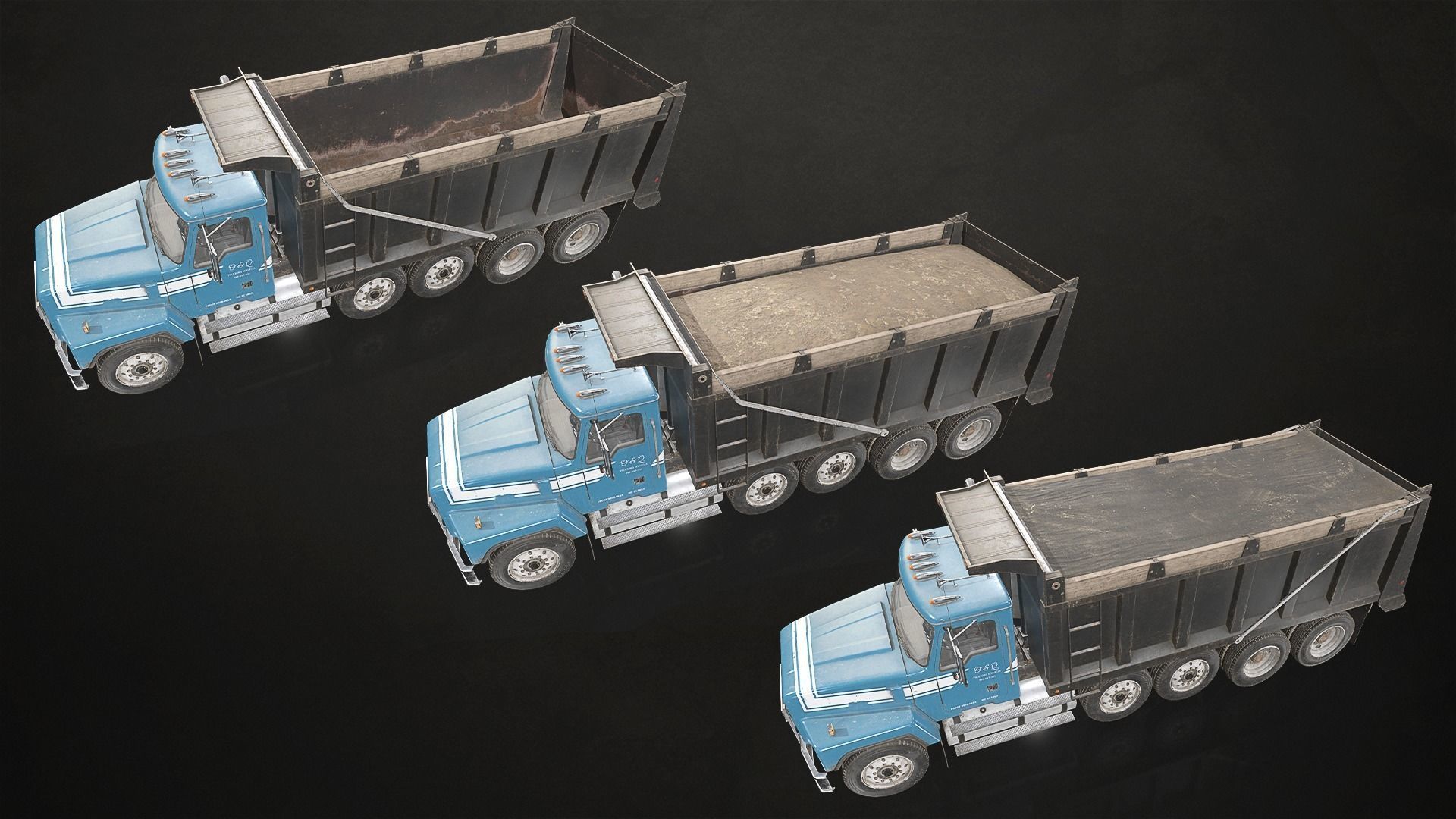 Classic Truck Collection Low-poly 3D model_3