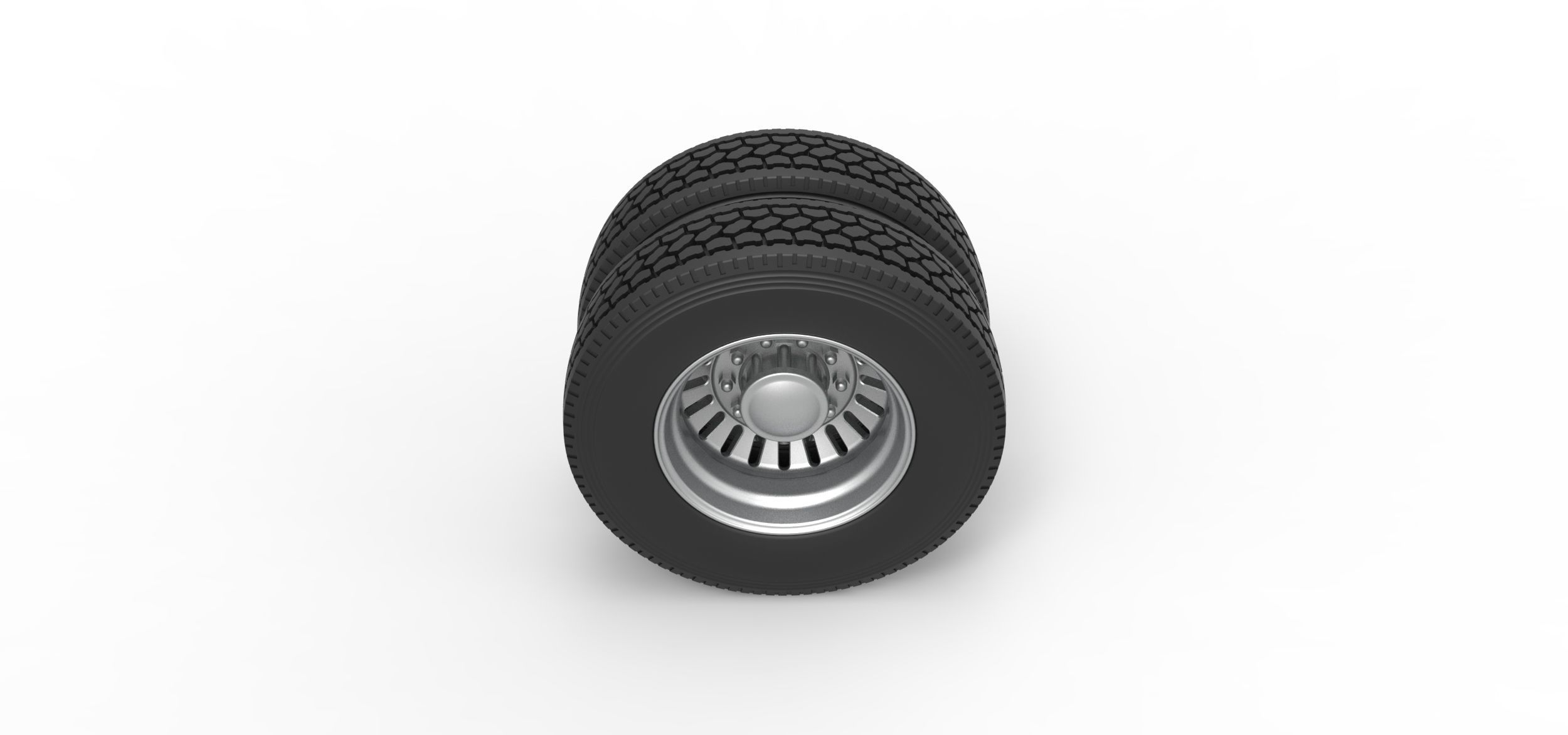 Rear custom wheel of semi truck Version 12 Scale 1 to 25 3D print model_5